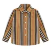 Spring Autumn 2021 Boys Lapel Shirt Long Sleeved Striped Cotton Tops Kids Blouse Children039s Wear Toddle Blouse Drop 8490875