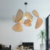 Lampes suspendues Feuille Grille Rural Fabriqué À La Main En Rotin Lumières Asie Du Sud-Est Simplicité Salon Éclairage Salle À Manger Chambre À Coucher Décor À La MaisonPendentif