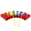 8 Note Xylophone Main Cloche Coloré Percussion Bébé Jouet Éducatif Enfants Musical Cadeau De Noël Enfants Instrument Jouets 220817