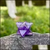 Artes e ofícios Presentes de artes Home Garden 14x20mm Merkaba Hexagram Star Qaurtz Chakra Stone Ornamentos de energia Cura de energia R DHSW9