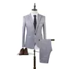 Men's Suits & Blazers White Solid Mens Dress One Button Slim Thin Blazer Suit Wedding Business Costume Homme Casual 2 Piece Men Clothing