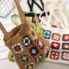 Bohemain Crochet Women Women Bealws Bags Granny Square Tote Casual вязаные сумочки ручной работы.