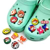 50pcs/set de la serie Texas Croc Charms 2d accesorios de calzado de dibujos animados de plástico suave de plástico suave Decoraciones Cubierias Butones de calzado Hebillas Fit Sandalias para niños