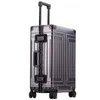 Nowy allaluminummagneium metalowy bagaż Bagażzuj zwykły Unisex Business Trolley Case Password J220707