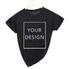 Kaus Wanita Desain Anda Sendiri MerekGambar Kustom Lengan Pendek DIY Kebesaran Atasan Potong Pakaian 220613