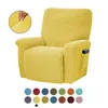 1 Seat Recliner stretch soffa slipcover soffa täcker 4-stycken fast färg elastisk spandex möbler mjuk soffa skydd