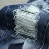 Herr jeans mode rippade män lapptäcke ihåliga byxor man cowboys demin male3023
