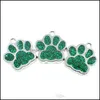 Charms Bijoux Résultats Composants 50Pcs Hc358 Bling Émail Chat DogBear Paw Prints Accrocher Pendentif Fit Rotatif Porte-clés Porte-clés B1615971