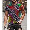 T-shirt da uomo T-shirt a maniche corte da uomo Abbigliamento oversize retrò Harajuku Stampa etnica O-collo Stile estivo 2022 Materiale in poliestere