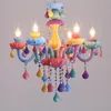 Pendelleuchten Macaron Kristalllampe Kronleuchter im europäischen Stil Kinderzimmer Schlafzimmer Prinzessin Licht Einfache und warme Café-Restaurant-Leuchte