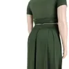 Women Sexy Casual Dresses Plus Size 2 Piece Dress Outfits Short Sleeve Tie Up Wrap Empire Crop Top Bodycon Skirts Set