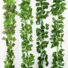 Decorative Flowers & Wreaths 2.1M Artificial Plant Green Ivy Leaf Garland Silk Wall Hanging Vine Home Garden Decoration Wedding Party DIY Fa