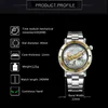 Wristwatches Brand Automatic Mechanical Watch For Men Luxury Mens Wrist Watches Stainless Steel Strap Roman Number Design Montre HommeWristw
