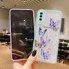 S24 plus Fashion Butterfly Hüllen für Samsung A55 A15 A35 S23 Fe S22 Ultra A54 A34 A23 A13 A73 A53 A22 A14 A12 4G 5G Bling Gitter Stern Hard Acryl TPU Hybrid Clear Cover