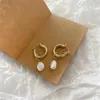 Hoop Huggie perla barocca orecchini color oro per le donne cerchi spessi cerchi rotondi perline orecchini coreani 2022 JewelryHoop Dale22