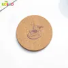 1 pz Coffie personalizzato Fetta di legno Cup Mat Natural Round Cork er Tea Placemat decorazione 220707