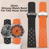 22mm Silicone Watch Band For TAG Heuer F1 Carlera Diving Breathable Rubber Strap Durable Belt Watch Accessories