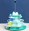 Jouet de piste de chat jouets interactifs de chats pour la plaque d'amusement de chaton d'intérieur d'animal familier avec des boules d'exercice 3 couleurs