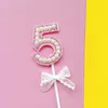 Other Festive & Party Supplies Pearl Number Cake Toppers 1 2 3 4 Baby Shower Decoration Birthday Baking Pink White Digital Cakes Dessert Dec