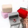 Velvet sieradenring doos paar dubbele ring opbergdozen oorbellen organisator houder cadeau -display pakket voor verloving bruiloft