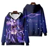 Männer Hoodie Hot Spiel Genshin Impact Beelzebul 3D-Druck Reißverschluss Frauen Sweatshirt Raiden Shogun Baal Cosplay Reißverschluss Kapuzenjacke