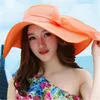 Chaps à bord large femme Summer grand chapeau de paille filles plage de plage couchés souples pour femmes 9 couleurs