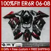 OEM Bodys Kit For KAWASAKI NINJA 650R ER6 650 R ER 6 F 06-08 Bodywork 139No.9 650-R ER 6F 650R-ER6F ER-6F 2006 2007 2008 ER6F 06 07 08 Injection mold Fairings red flames