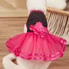 Vêtements pour chiens de compagnie Rose fleur gaze robe jupe chiot chat princesse vêtements pour chat costume XS/S/M/L/XL