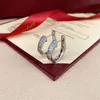 C 2022 Nuevo pendientes de lonas de diamantes de dos filas Pendientes de tachuelas Joyas de lujo para mujer
