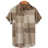 Mens Art Button Hawaiian Shirt Street Casual Elements Overized Stitching Shirt 220527