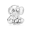 925 Sterling Silver Ciondola Charm Colore Gatto fortunato Catena di sicurezza Zampa di cane Corona Gufo Amore Ciondolo Bead Fit Pandora Charms Bracciale Gioielli fai da te Accessori