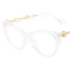 Lunettes Anti-lumière bleue pour femmes, lunettes œil de chat, rétro, branches creuses, verres transparents