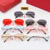 여성 디자이너 선글라스 림리스 패션 럭셔리 선글라스 UV400 Squre Beach Sun Glasses 직사각형 가파스 루넷 de soleil 고품질 7colors clear