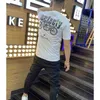 T-Shirt Erkekler Yaz Yeni Yuvarlak Boyun Kısa Kollu Motosiklet Baskılı Erkek Üst Trendi Gençlik Tees Mercerize Pamuk İnce Adam Giyim