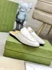 2023 sapatos quentes clássico half slipper designer de luxo praia chinelos planos com padronização de tecido de couro premium grátis com caixa