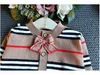 Spring Autumn Girls Striped Knitted Clothing Sets Cute Girl Long Sleeve Cardigan Sweaters With Bowknot+Skirts 2pcs Set Kids Outfits Children Suit
