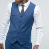 Męskie garnitury Blazers Blue Slim Fit Groom Tuxedo na ślub 3 -częściowe formalne mężczyzn z naciętym lapem Custom Man Fashion Man Fashion Kurtka Taptcoat Tantm