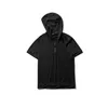 Camisetas para hombre Tamaño grande 7XL Moda Diseñador coreano Caballeros Verano Oversize Camisetas con capucha Hombre Cremallera Hombre Nylon Thin TopsMen's Trix22