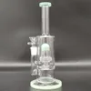 8,7 Zoll grüne Glasbong Shisha Bong Glas Wasserpfeife Dickes Becherglas Bongs Tabakrauchen Bubbler Flaschen Dab Rig 14 mm Schüsselgelenk