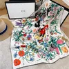 Moda Kadınlar Yaz Eşarp Tasarımcı İpek Eşarp Lüks Çiçek Mektubu El İşlemeli 90 x 90cm Swal Küçük Kareler Yüksek Kaliteli Türbanlar