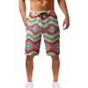 Shorts masculinos calças de impressão de verão masculino banda elástica de esportes casuais solteiros runção de praia bolsos de praia