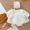2022 Odzież wiosenna i jesienna nowonarodzona dziewczynka sukienki dziecięce wielowarstwowe wielowarstwowe koronkowe bawełniane romper G220521