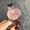 Relógios de pulso relógios de aço inoxidável Brand 3 Eyes Silver Fashion Quartz Casual Watch Women Relogio Feminino Ladies Clock Wristwatcheswristwa