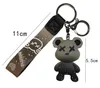 5 Colors Dazzling Color Starry Sky Bear Keychain Camouflage Pattern Bag Keychains Woman Men Car Happy Bear Keyring