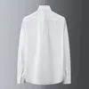 Vit skjorta Män Långärmad Slim Business Formal Dress Shirts Social Star Stage Party Tuxedo Blus Män Kläder