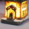 Dekoracje ogrodowe Boże Narodzenie LED Light Village House miniaturowe wesoły na domowe ozdoby Cristmas Xmas prezent ro Yehgarden