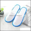 Disposable Slippers Portable El Guest Room Supplies Fleece/Non-Woven Fabr Dhls6