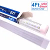 LED 4Ft Shop Lights Hard Wired 6500K 48" T8 Tube Cold White 36W 50W 72W Integrated Bar Light Bulb , 150W Equivalent Fluorescent Lighting,Works without T8 Ballast OEMLED