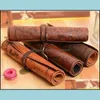 Storage Bags Home Organization Housekee Garden Vintage Treasure Map Pen Containers Rolled Pu Leather Buckle Make Up Bag Child Coin Purse F
