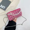 girls Pearl chain handbag 2022 kids inlaid diamond cylinder bag children parent-child plaid chain cross-body bags F1397